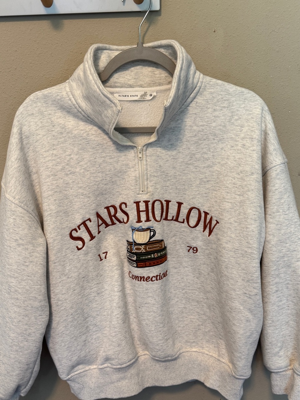 Altar'd State Cream Fleece Quarter-Zip Pullover| Gilmore Girls| - Picture 2 of 5
